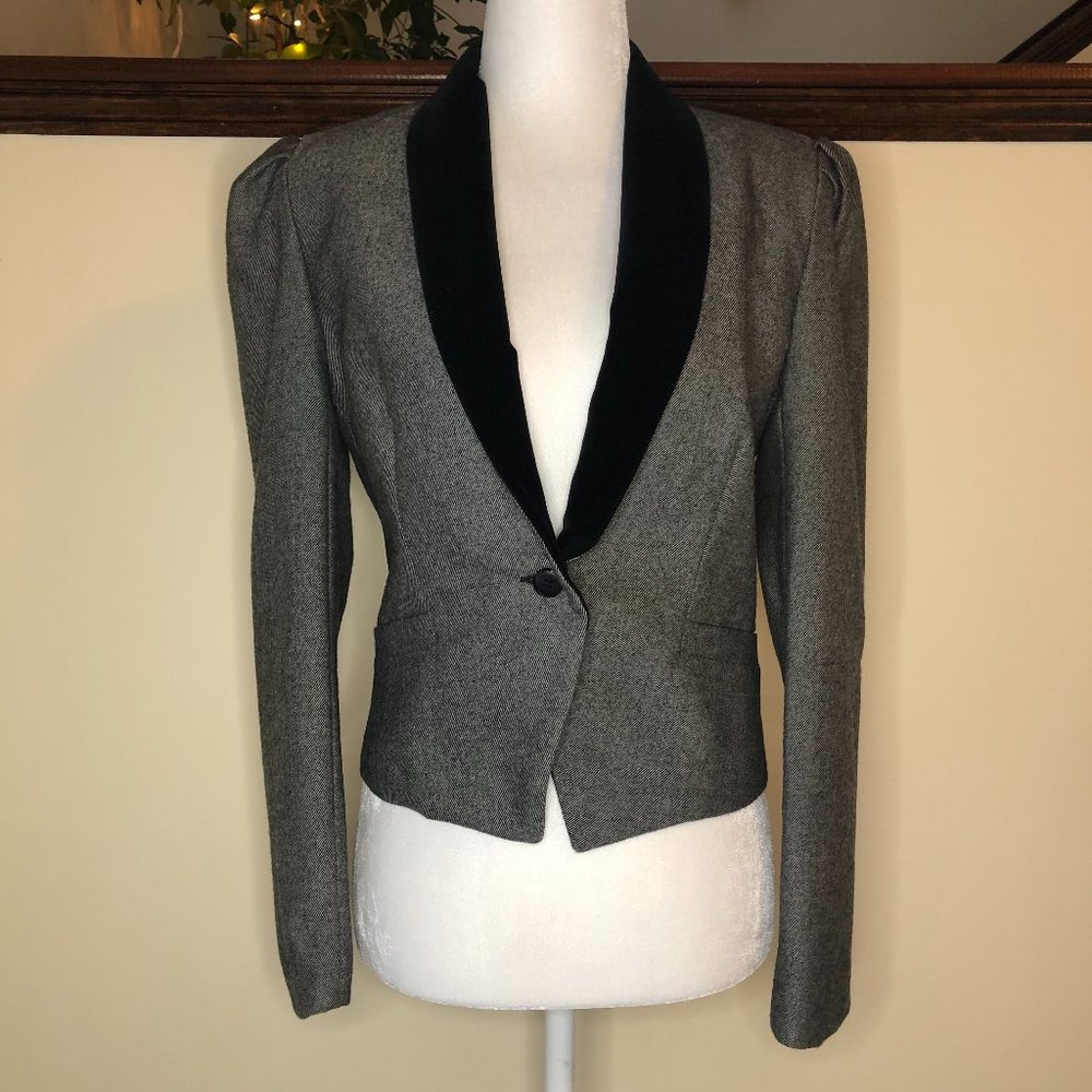 Lloyd Williams Vintage 100% Wool Blazer with Velvet Collar Quiet Luxury Classic